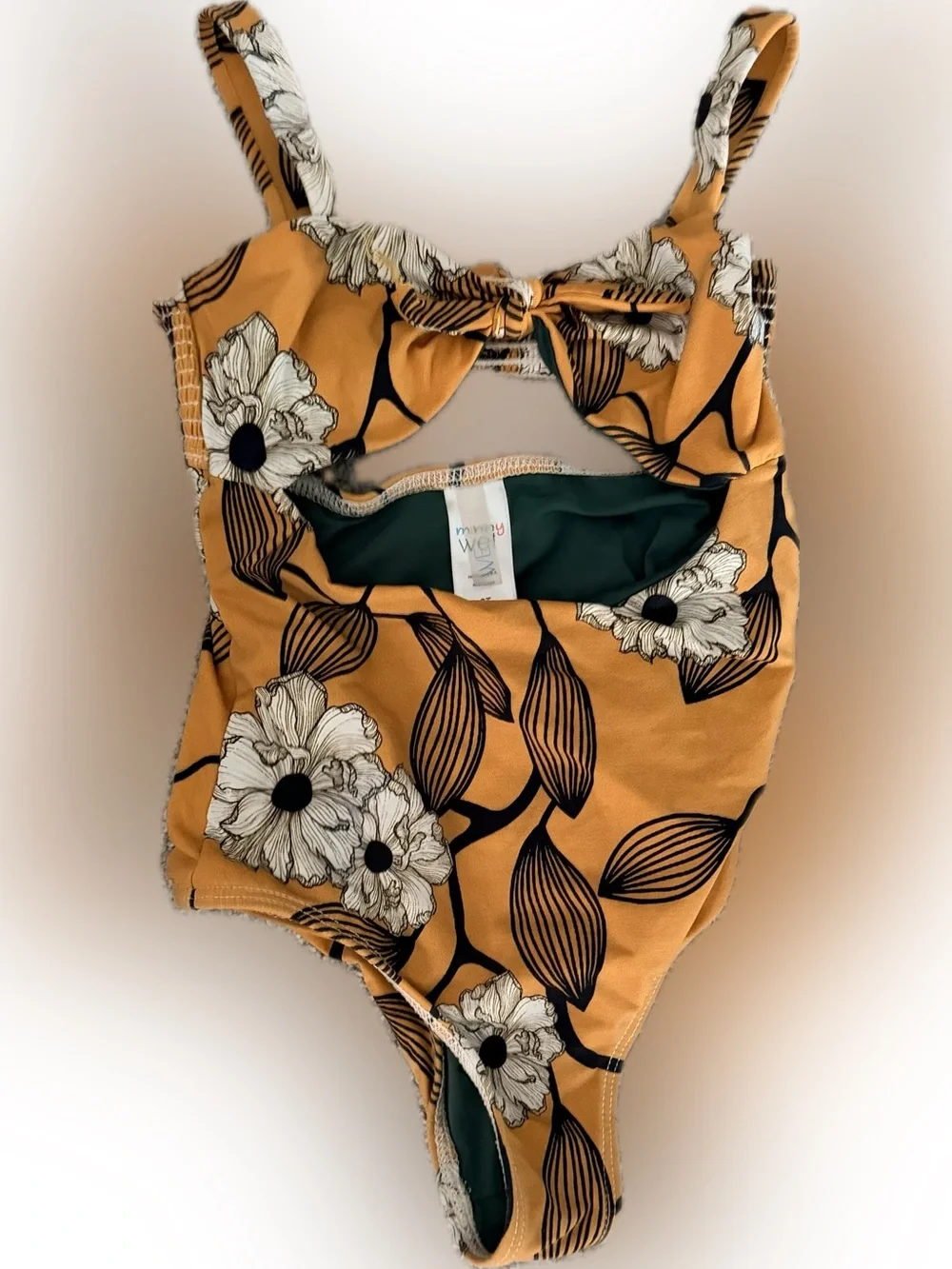 Kids Floral One-Piece Swimsuit in Marigold - Classic Fit